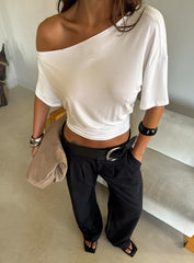 Ashlinn Off Shoulder Drapey Top White