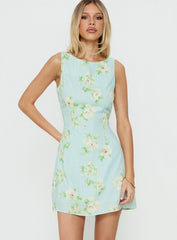 Alfalfa Mini Dress Blue Floral