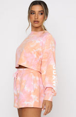 Cali Babe Cropped Sweater Pink Sunset