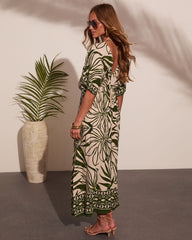 Palma Posh Tropical Midi Dress