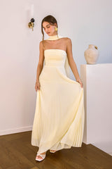 Rosewater Roads Strapless Maxi Dress Yellow