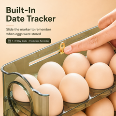 3-Tier Space-Saving Refrigerator Egg Organizer with Date Tracker