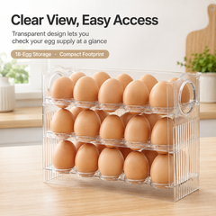 3-Tier Space-Saving Refrigerator Egg Organizer with Date Tracker