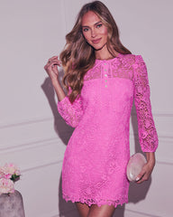 Soft Bloom Lace Mini Dress
