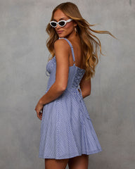 Morning Magnolia Striped Sweetheart Mini Dress