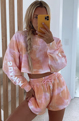 Cali Babe Cropped Sweater Pink Sunset