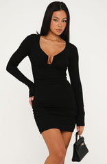 Best Revenge Long Sleeve Dress Black