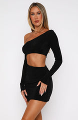 Cashing Out Long Sleeve Mini Dress Black
