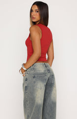 All Around You V Neck Tank Top Red