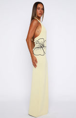 Baddie Era Knit Maxi Dress Lemon