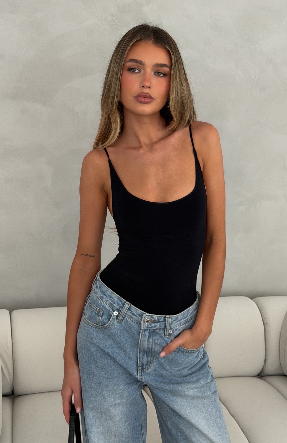 Canyon Moon Seamless Bodysuit Black